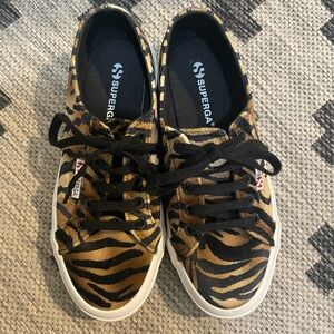 Anthropologie Superga Tiger Velvet Sneakers 7.5